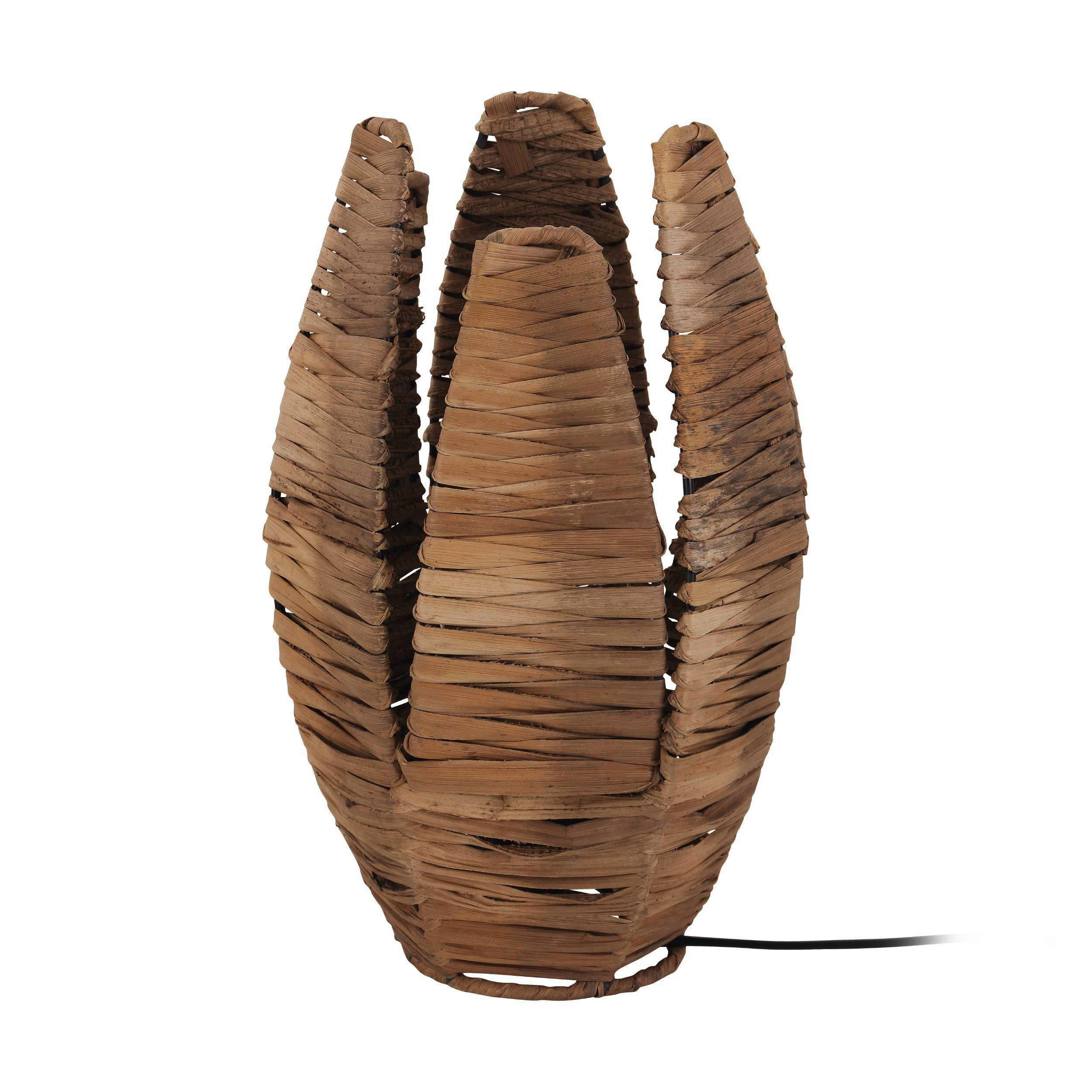 TISCHLEUCHTE 18,5/31 cm  - Schwarz/Braun, Natur, Textil/Metall (18,5/31cm) - Eglo