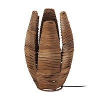 TISCHLEUCHTE 18,5/31 cm   - Schwarz/Braun, Natur, Textil/Metall (18,5/31cm) - Eglo