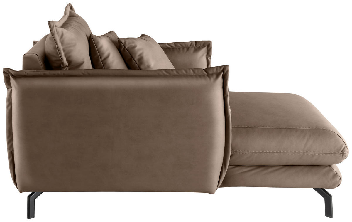 XXL-SESSEL in Lederlook Braun  - Schwarz/Braun, Modern, Textil/Metall (111/101/167cm) - Livetastic