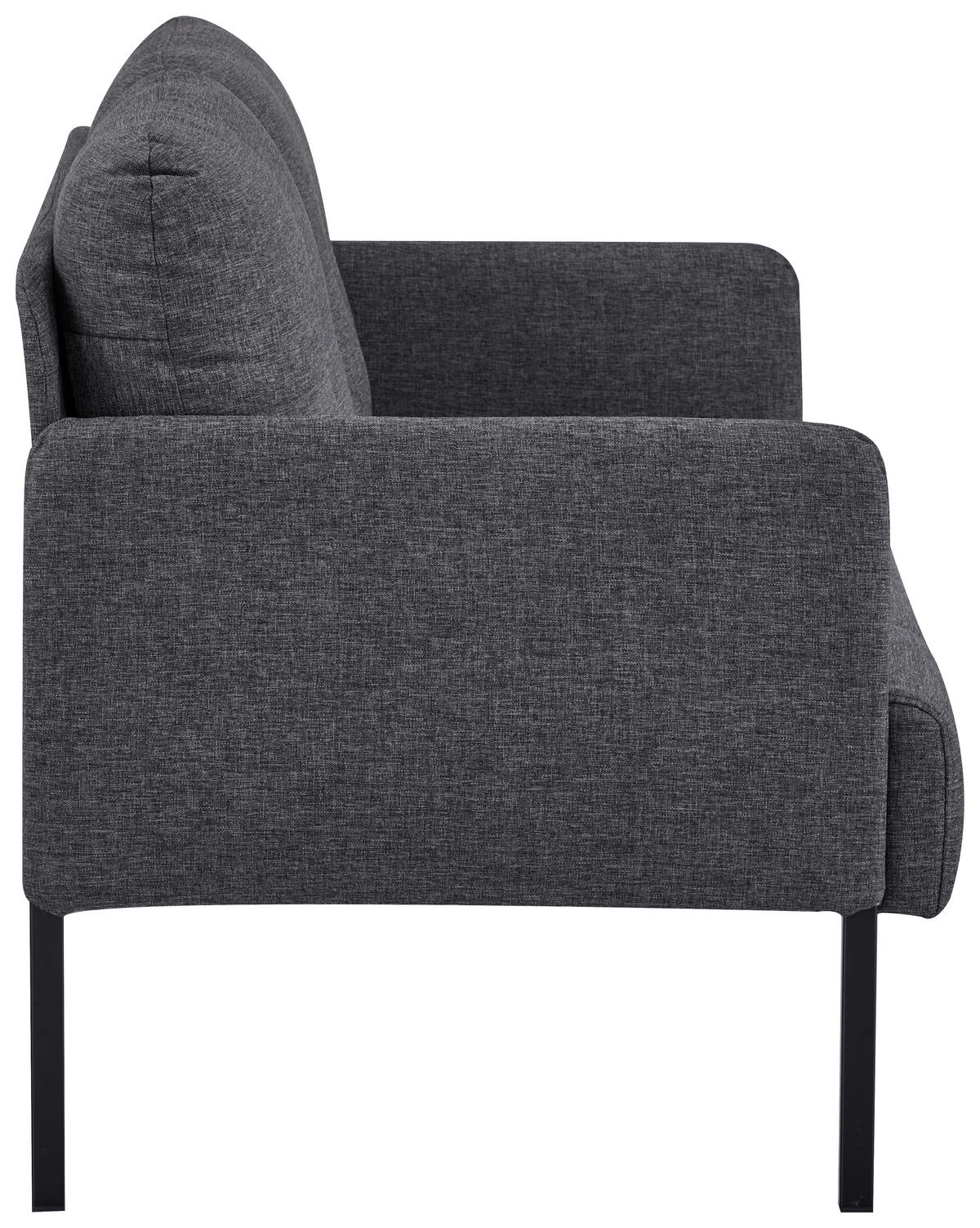SOFA Webstoff Grau  - Schwarz/Grau, MODERN, Textil/Metall (126/79/70,5cm) - P & B