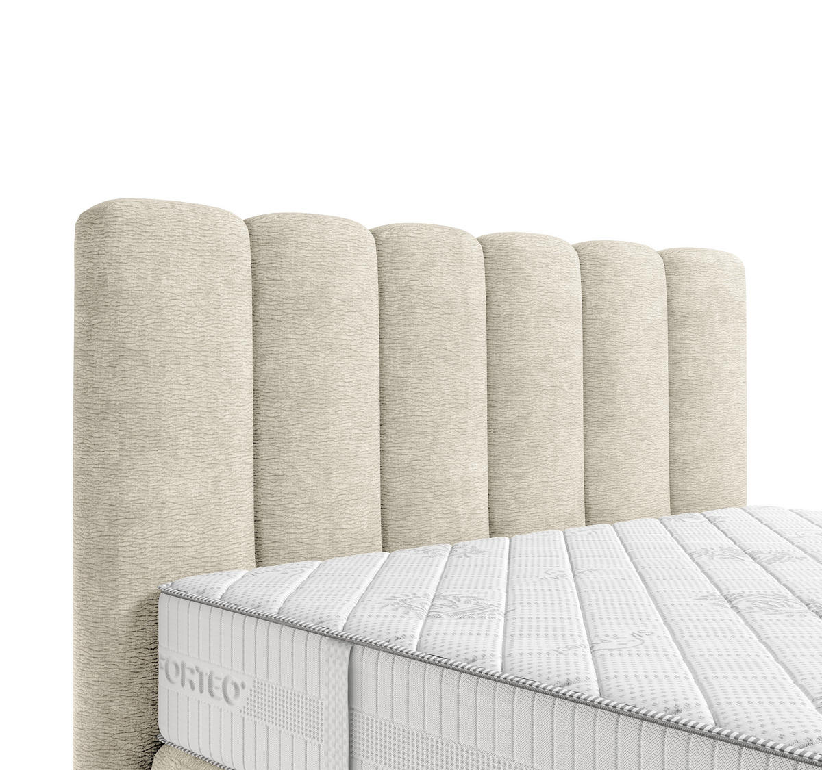 BOXSPRINGBETT 140/200 cm,  in Beige, Matratze, H3 + H4 = fest + sehr fest  - Beige/Schwarz, Modern, Holz/Holzwerkstoff (140/200cm) - MID.YOU