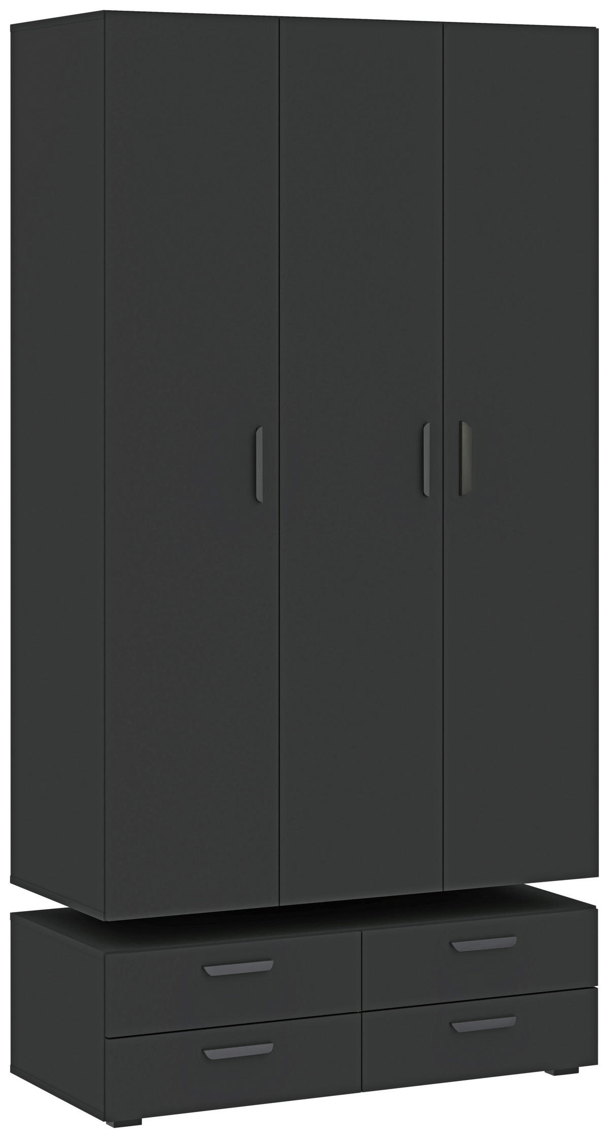 DREHTÜRENSCHRANK  in Anthrazit  - Anthrazit/Schwarz, KONVENTIONELL, Holzwerkstoff/Kunststoff (111/179/52cm) - Carryhome
