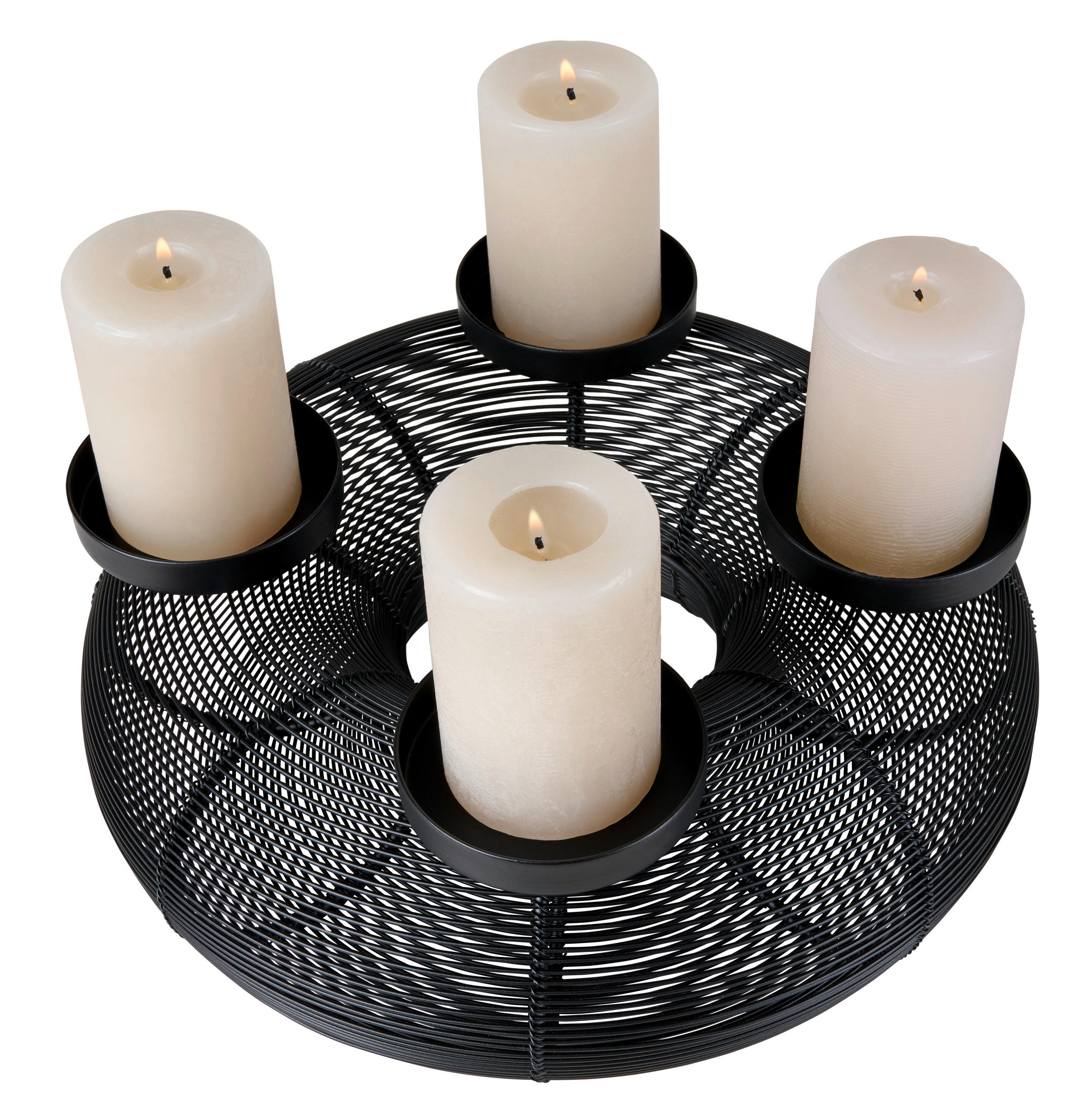 KERZENSTÄNDER - Schwarz, Lifestyle, Metall (29/28/12cm) - X-Mas