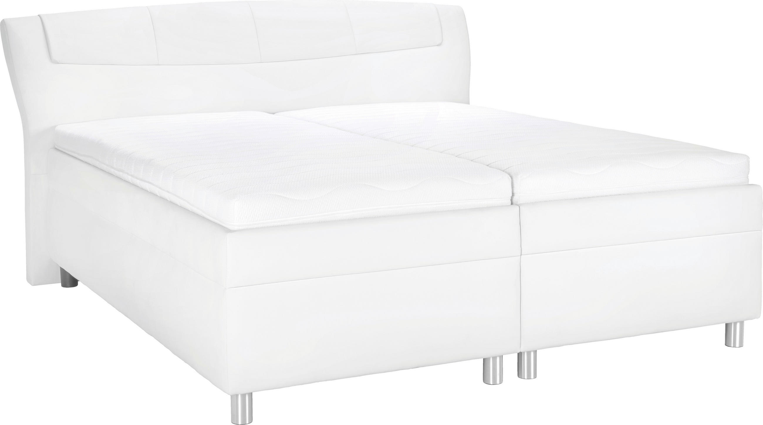 POLSTERBETT 160/200 cm  in Weiss  - Weiss/Silberfarben, Konventionell, Holz/Textil (160/200cm) - Esposa