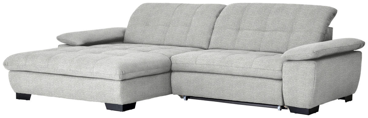 ECKSOFA in Webstoff Platinfarben  - Platinfarben/Schwarz, Design, Textil/Metall (180/265cm) - Carryhome