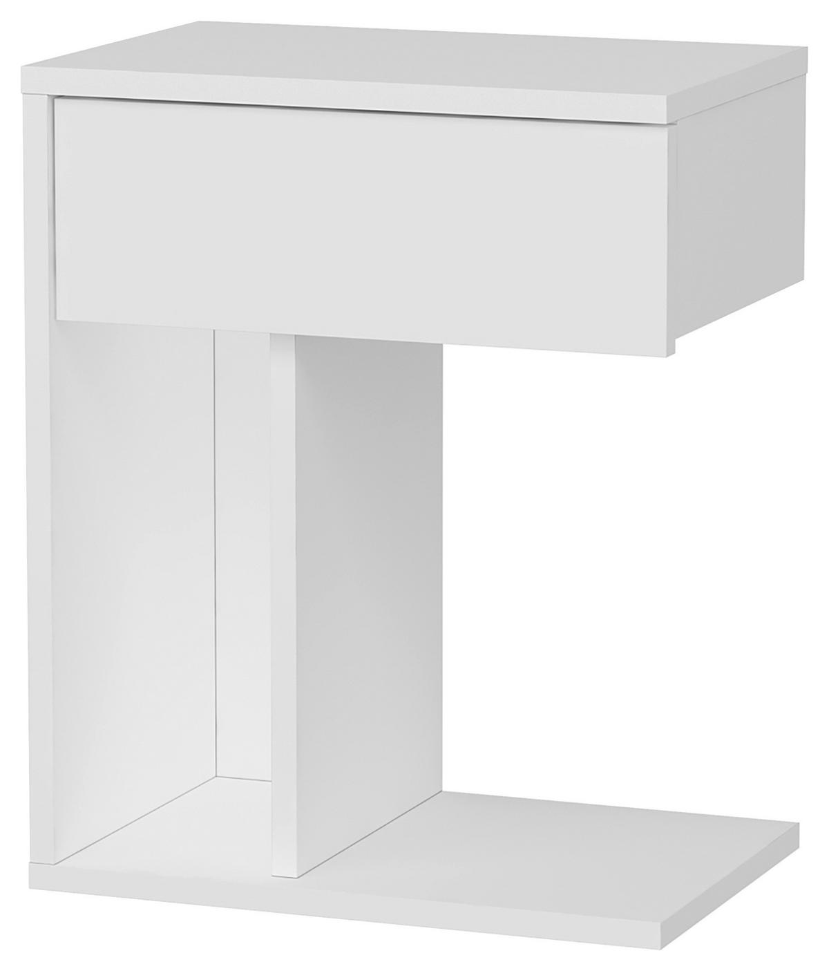 NACHTKÄSTCHEN 44,4/55/29,4 cm  in Weiß  - Weiß, Design, Holzwerkstoff (44,4/55/29,4cm) - MID.YOU