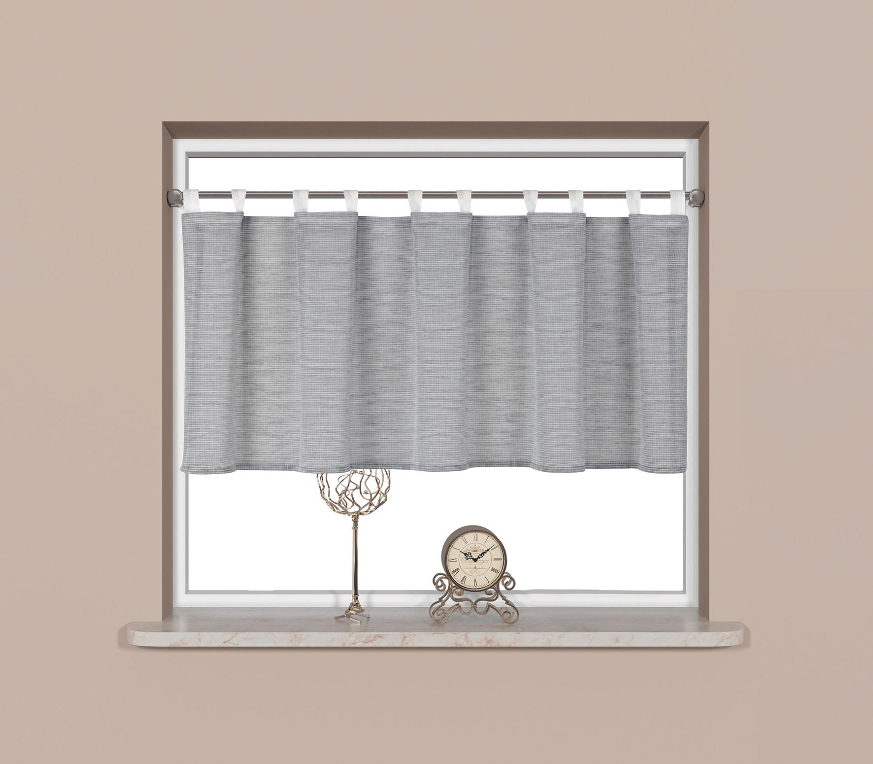 KURZGARDINE   140/50 cm   - Grau, Basics, Textil (140/50cm)