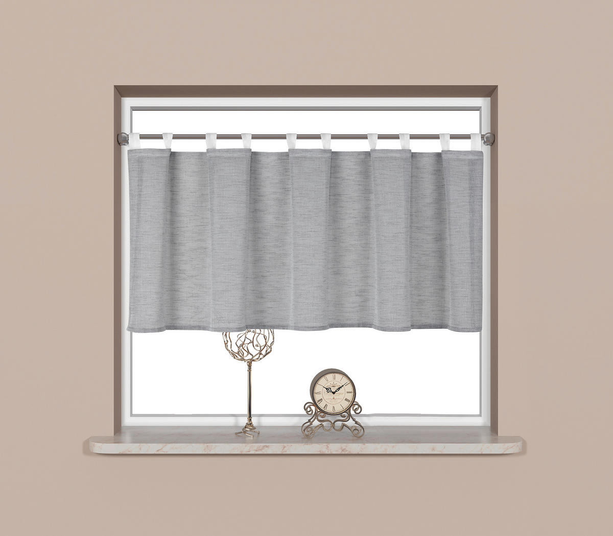 KURZGARDINE   140/50 cm   - Grau, Basics, Textil (140/50cm)