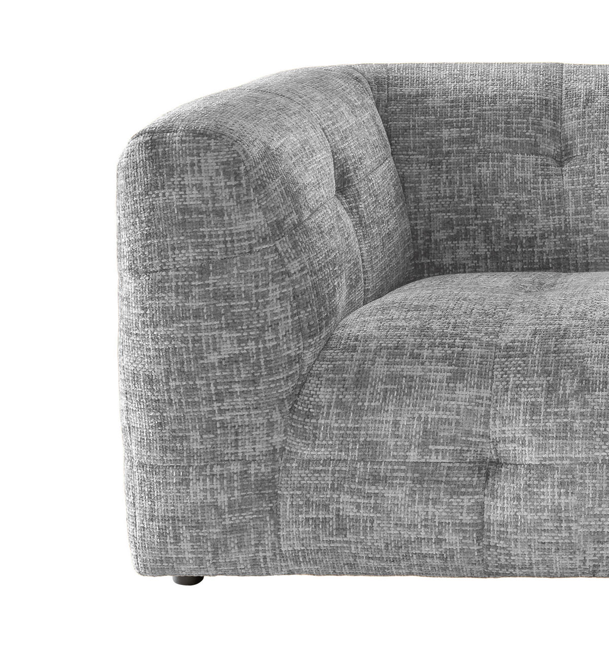2,5-SITZER in Struktur Silberfarben  - Silberfarben/Schwarz, Design, Kunststoff/Textil (218/72/95cm) - Livetastic