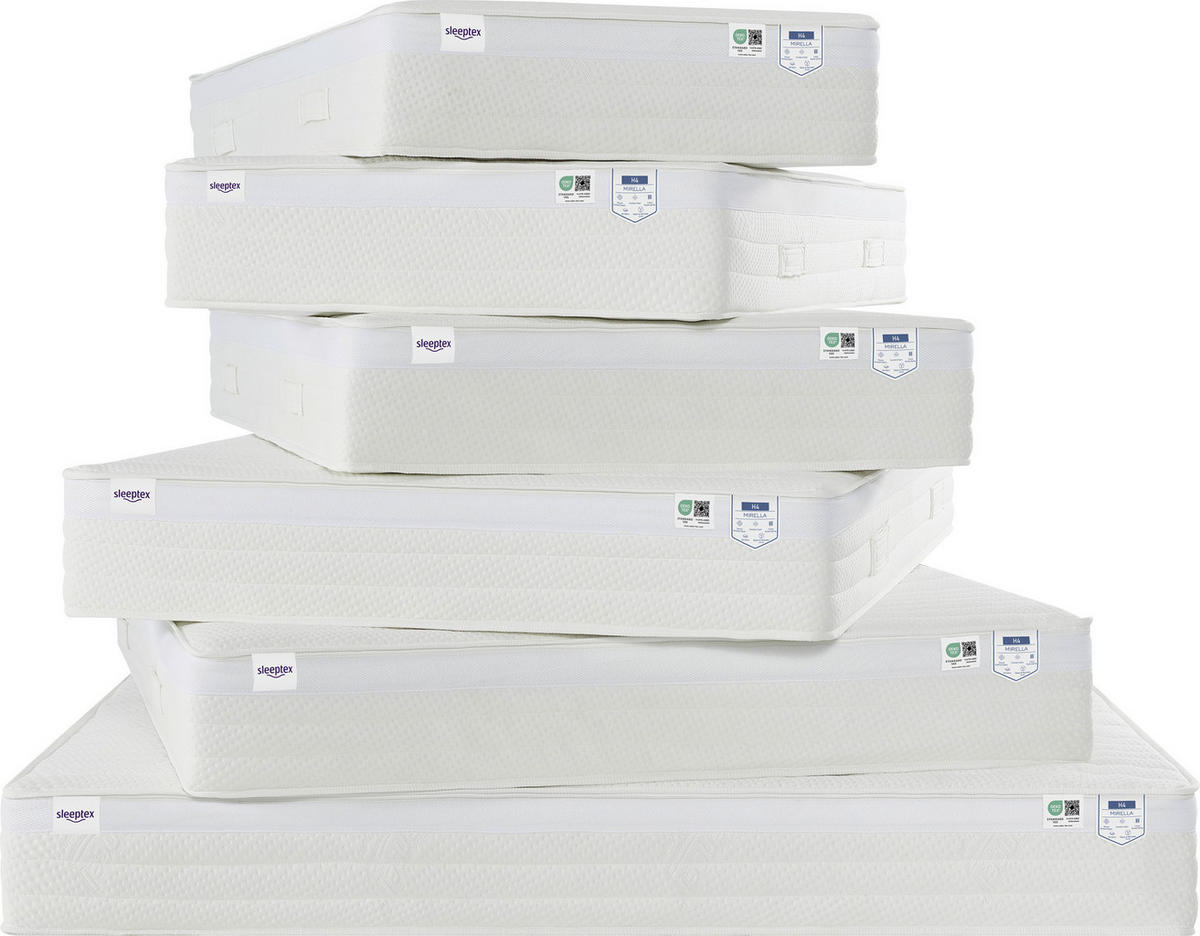 TASCHENFEDERKERNMATRATZE 80/200 cm H4 = sehr fest  - Weiss, Konventionell, Textil (80/200cm) - Sleeptex