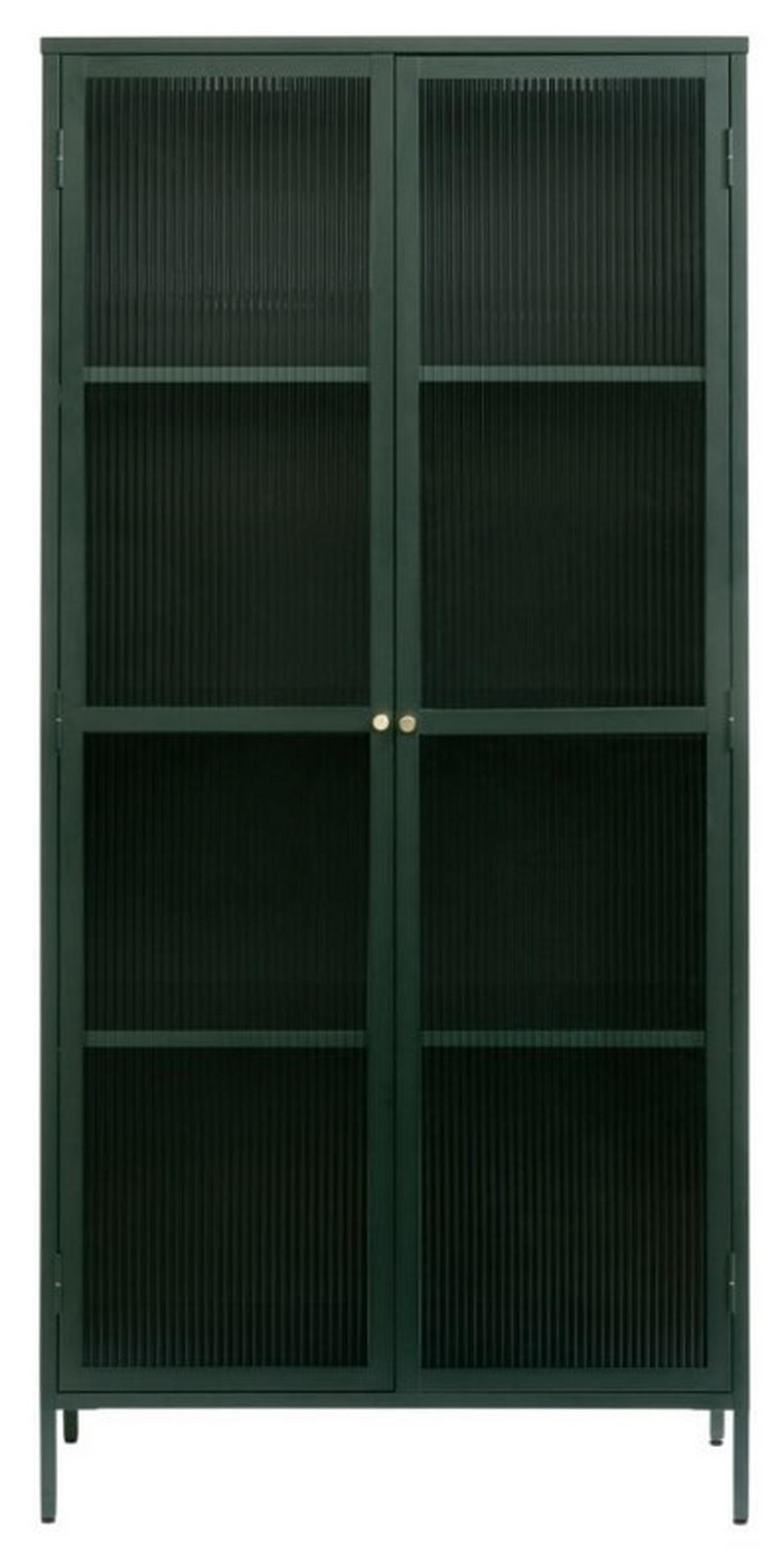 VITRINSKÅP  i grön, guldfärgad  - grön/guldfärgad, Design, metall/glas (90/190/40cm) - Lomoco