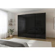 SCHWEBETÜRENSCHRANK  in Grau, Schwarz  - Schwarz/Grau, KONVENTIONELL, Glas/Holzwerkstoff (242/223/68cm) - Novel