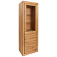 VITRINE  in massiv Wildeiche Wildeiche  - Wildeiche/Alufarben, Natur, Glas/Holz (65/192/42cm) - Carryhome