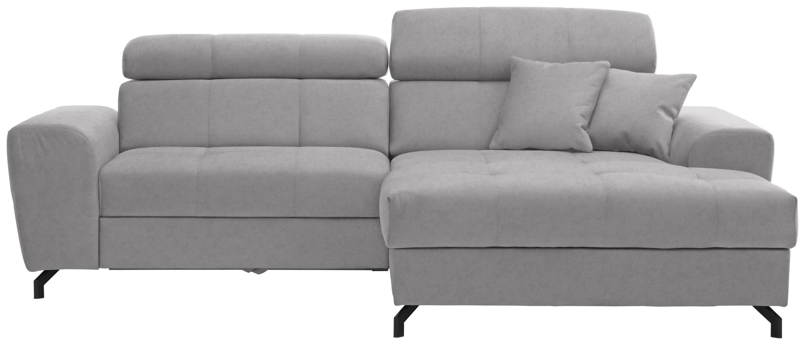 ROHOVÁ SEDAČKA, textil, světle šedá - černá/světle šedá, Design, kov/textil (267/181cm) - Carryhome