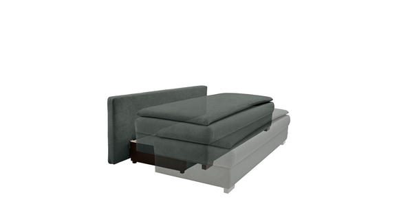 SCHLAFSOFA in Samt Dunkelgrau  - Dunkelgrau/Schwarz, KONVENTIONELL, Kunststoff/Textil (207/94/90cm) - Venda