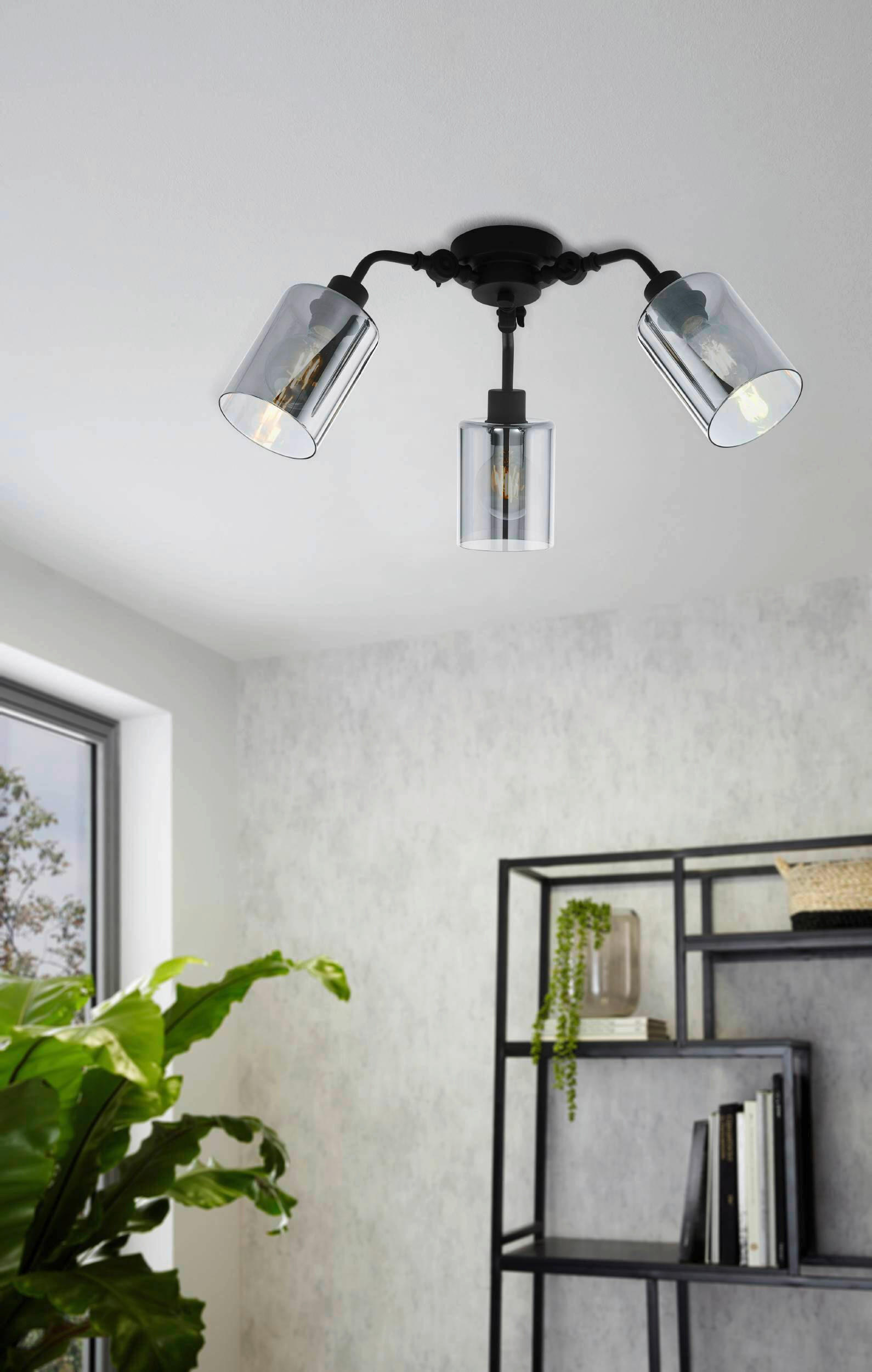 TAKLAMPA Forestburg 66,5/27,5 cm  - vit, Design, metall/glas (66,5/27,5cm) - Eglo