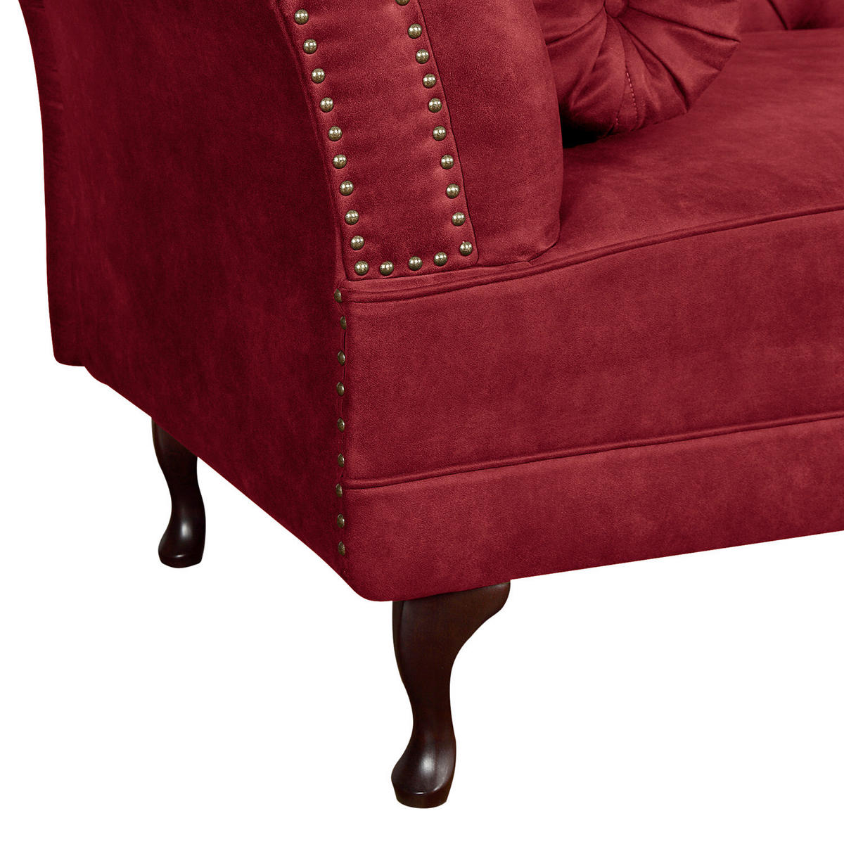 RÉCAMIERE Lederlook Rostfarben  - Rostfarben/Braun, Design, Holz/Textil (185/93/75cm) - Livetastic