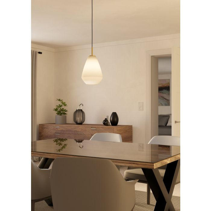 HÄNGELEUCHTE 20/110 cm    - Sandfarben/Messingfarben, Basics, Glas/Metall (20/110cm) - Eglo