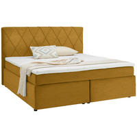BOXSPRINGBETT 180/200 cm  in Senfgelb  - Senfgelb/Schwarz, Design, Kunststoff/Textil (180/200cm) - Xora