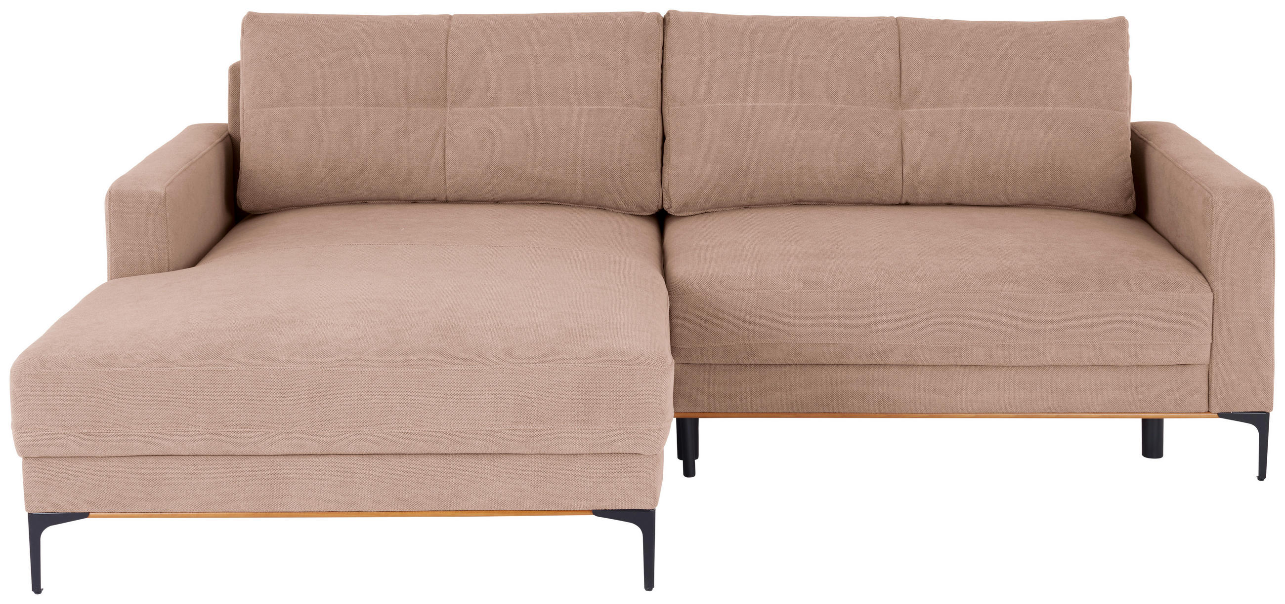 ECKSOFA in Rosa  - Schwarz/Rosa, Modern, Textil/Metall (162/238cm) - Ondega