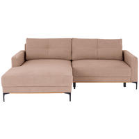 ECKSOFA in Rosa  - Schwarz/Rosa, Modern, Textil/Metall (162/238cm) - Ondega