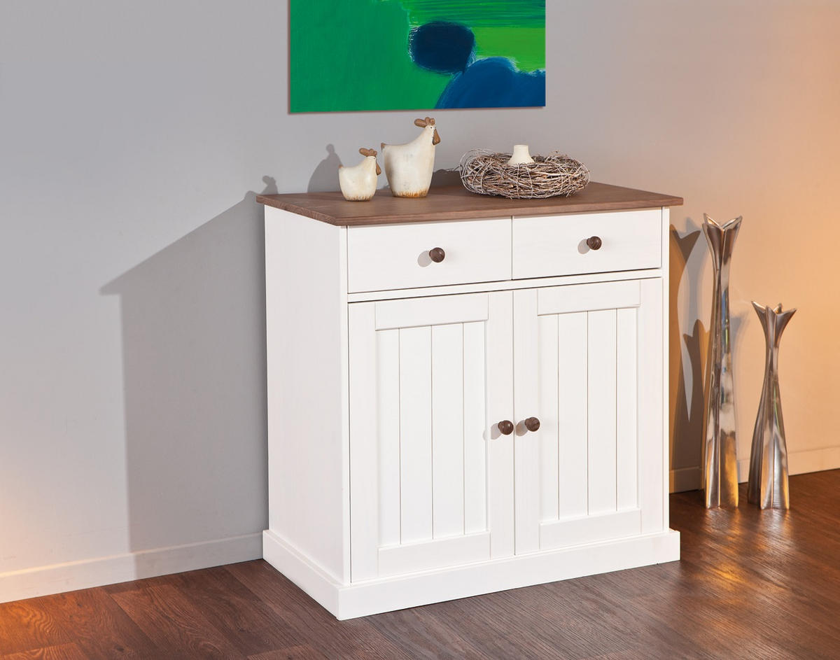 KOMMODE  in 90/86/45 cm  - Weiß/Braun, LIFESTYLE, Holz (90/86/45cm) - MID.YOU