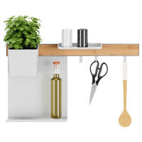 KÜCHEN-ORGANIZER-SET  - Braun/Weiß, Basics, Holz/Kunststoff (60/34/15cm) - Tesa