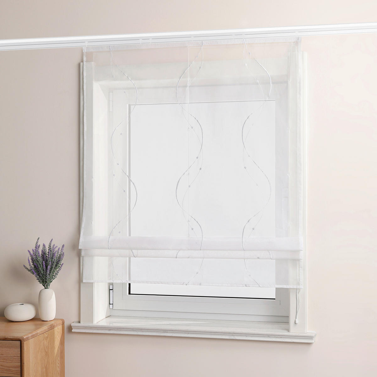 FALTROLLO  transparent  140/140 cm    - Weiß Hochglanz, Basics, Textil (140/140cm) - Joyswahl