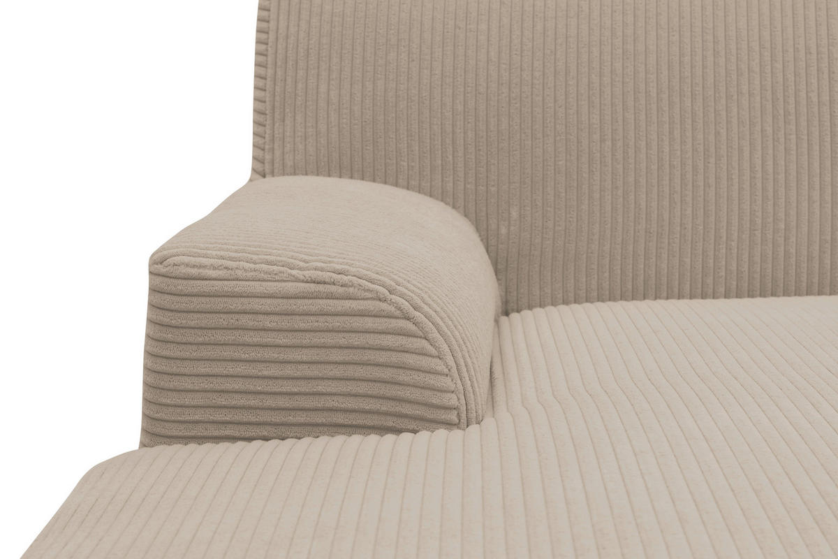 ECKSOFA CAPRI 2 Taupe Cord Zierkissen  - Taupe/Schwarz, Basics, Kunststoff/Textil (146/241cm) - MID.YOU