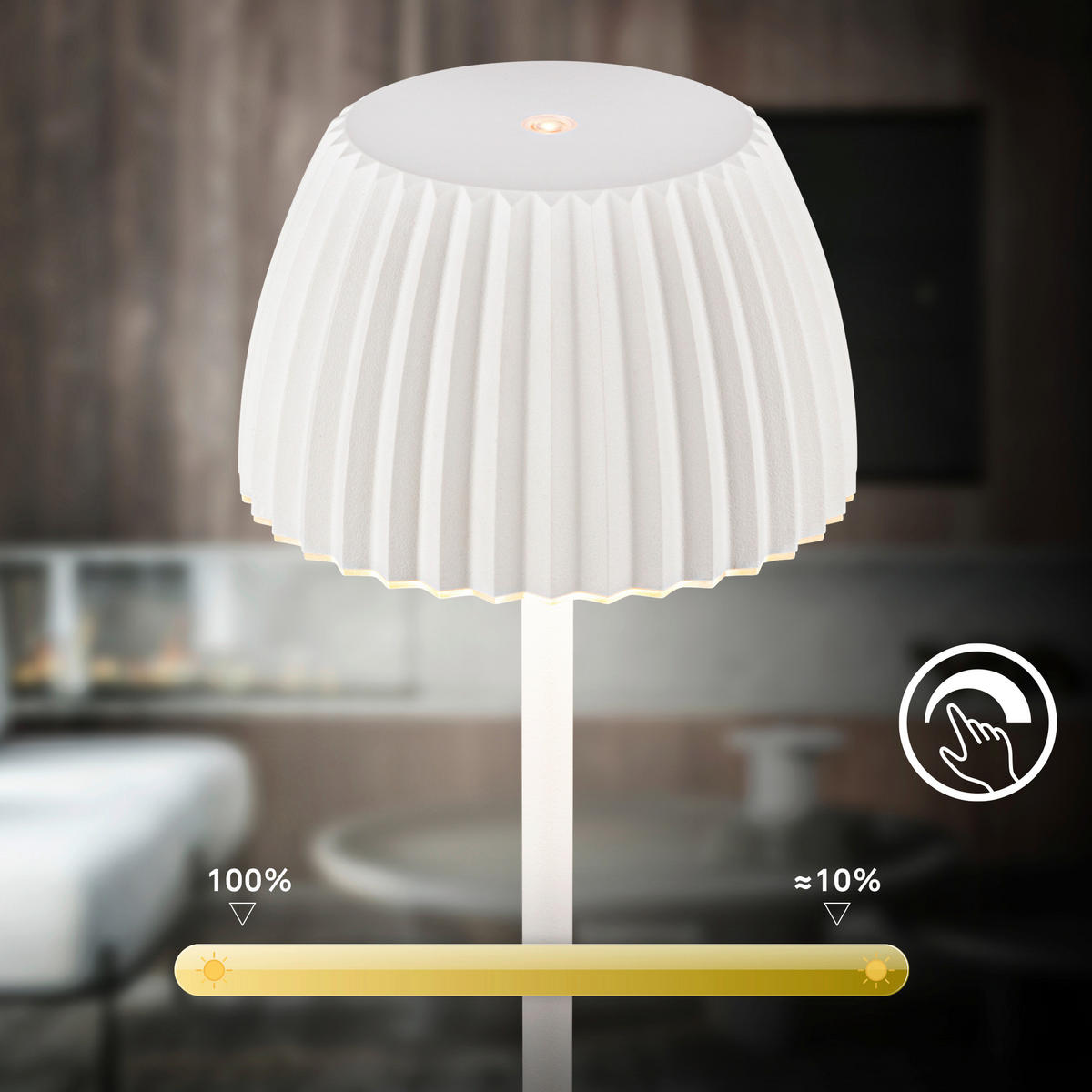 AKKU-STEHLEUCHTE 19/123,5 cm    - Weiß, Basics, Kunststoff/Metall (19/123,5cm)