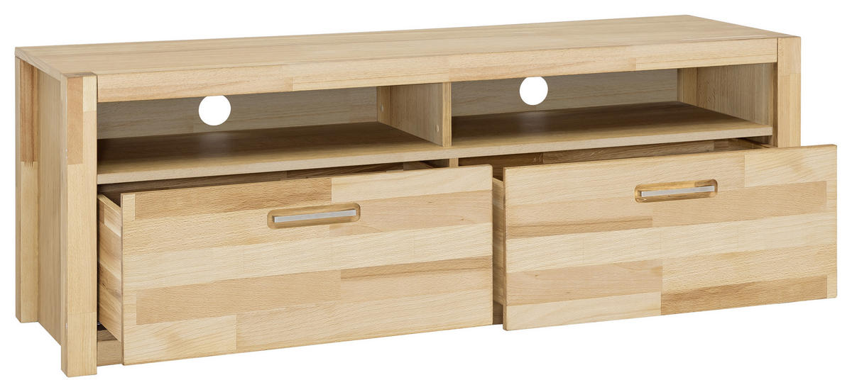 TV-ELEMENT 155/58/50 cm  - Buchefarben/Alufarben, Design, Holz/Metall (155/58/50cm) - MID.YOU