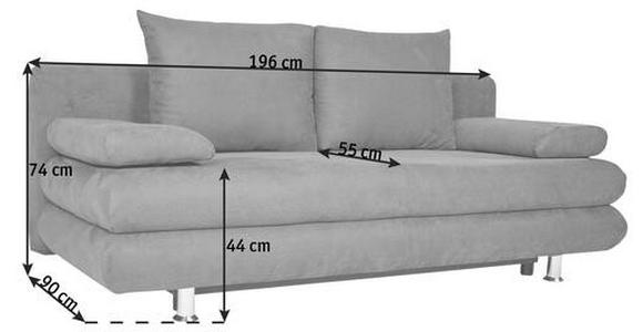 SCHLAFSOFA Mikrofaser Bordeaux  - Chromfarben/Bordeaux, Design, Kunststoff/Textil (196/74/90cm) - Carryhome