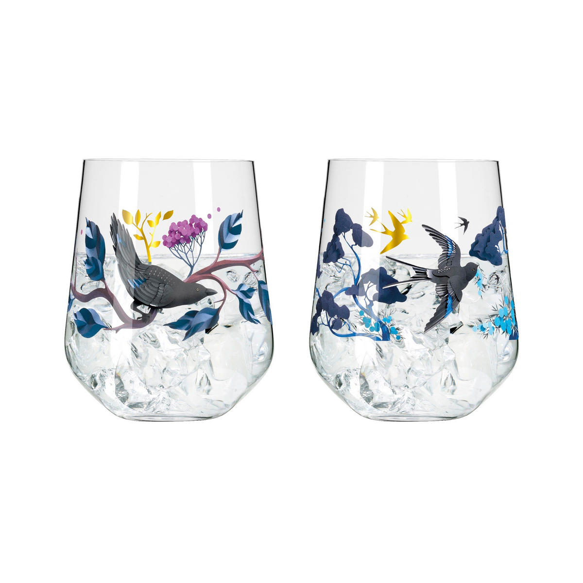 GINGLAS 710 ml 2-teilig  - Goldfarben/Schwarz, LIFESTYLE, Glas (10,2/10,2/12,4cm) - Ritzenhoff