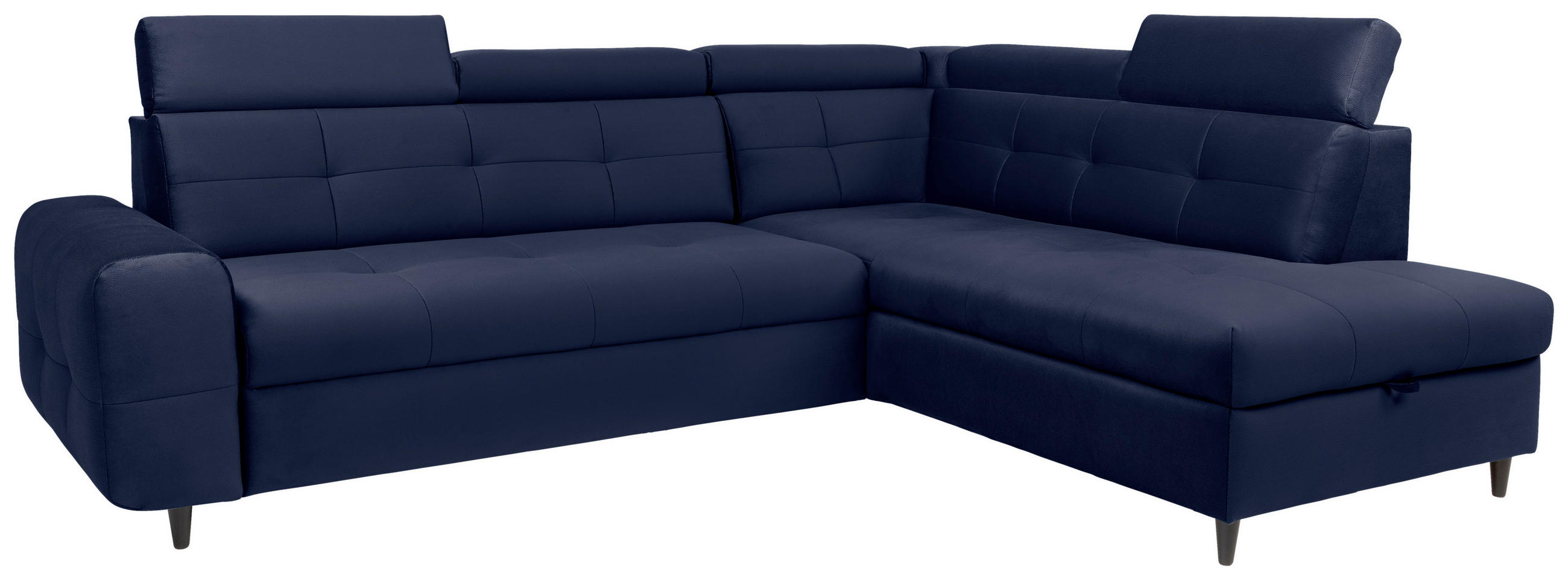 SAROKKANAPÉ textil sötétkék  - sötétkék/fekete, Konventionell, textil (263/205cm) - MID.YOU