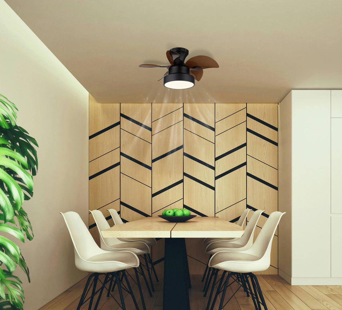 DECKENVENTILATOR  58/27 cm    - Opal/Schwarz, Konventionell, Kunststoff/Metall (58/27cm) - Globo