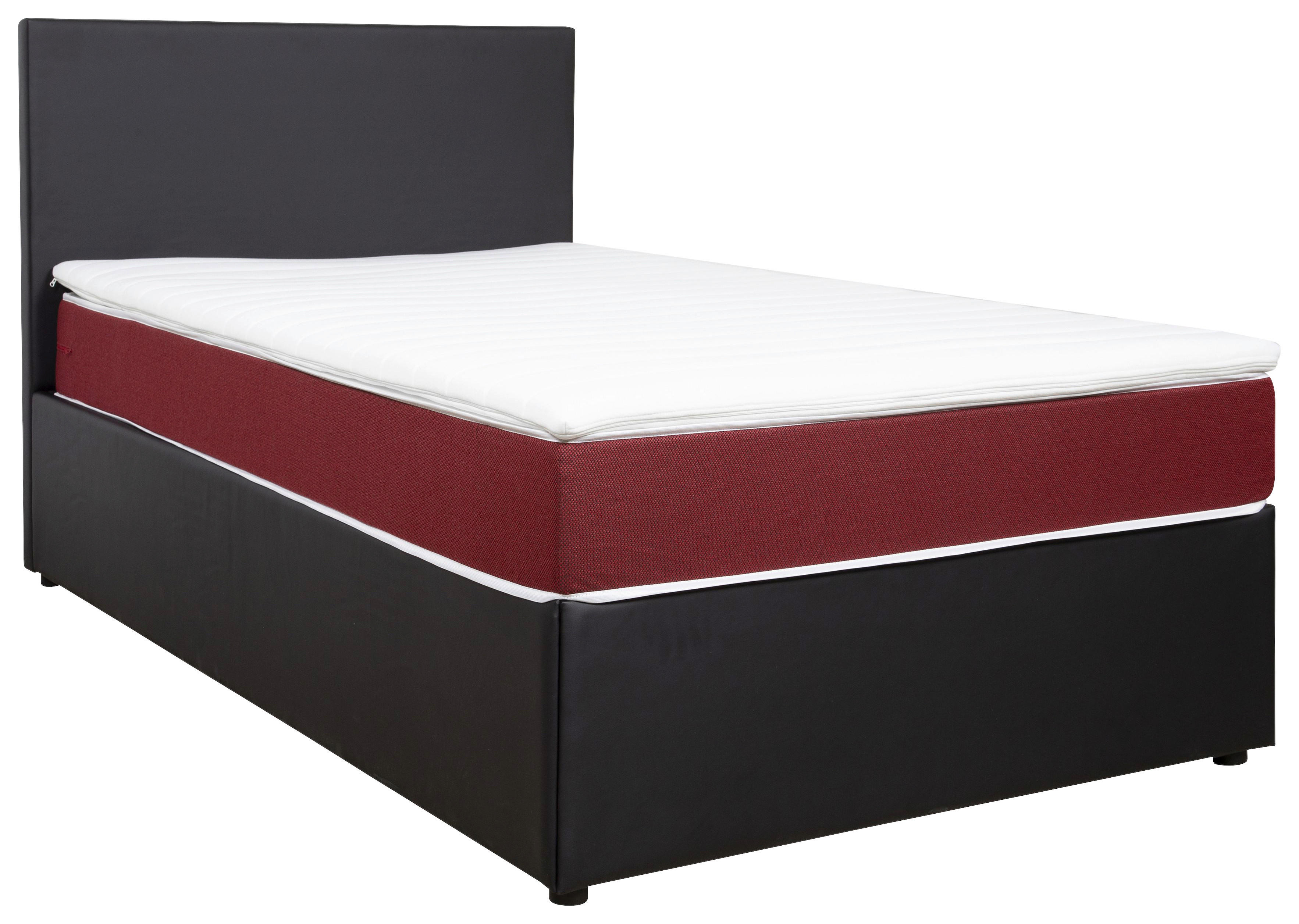 PAT TIP BOXSPRING FĂRĂ ARCURI 120/200 cm in roșu, negru