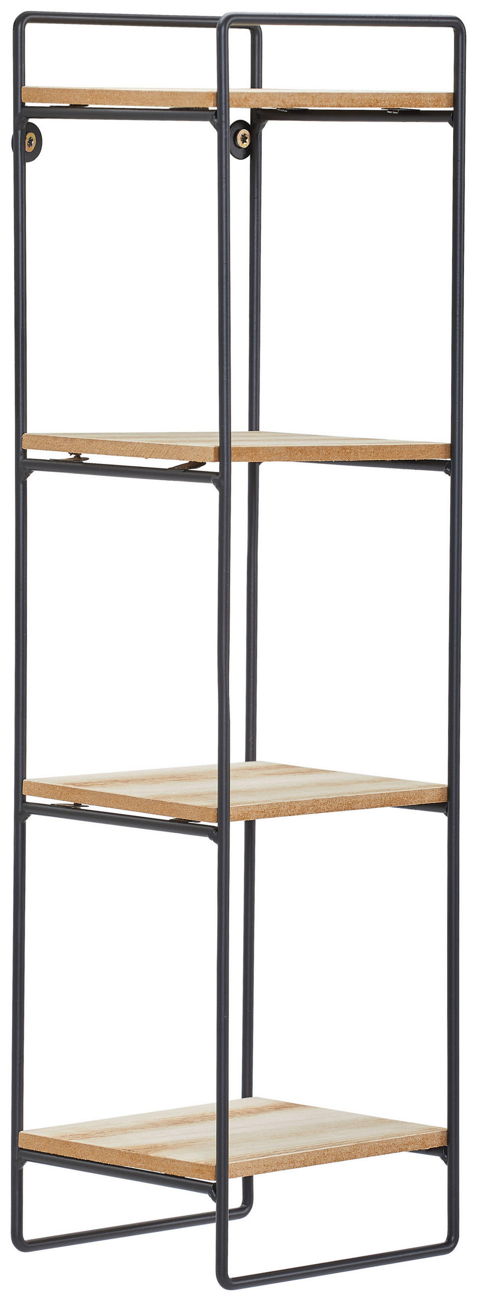 WANDREGAL 14/49/12 cm  - Schwarz/Naturfarben, Trend, Holzwerkstoff/Metall (14/49/12cm) - Carryhome