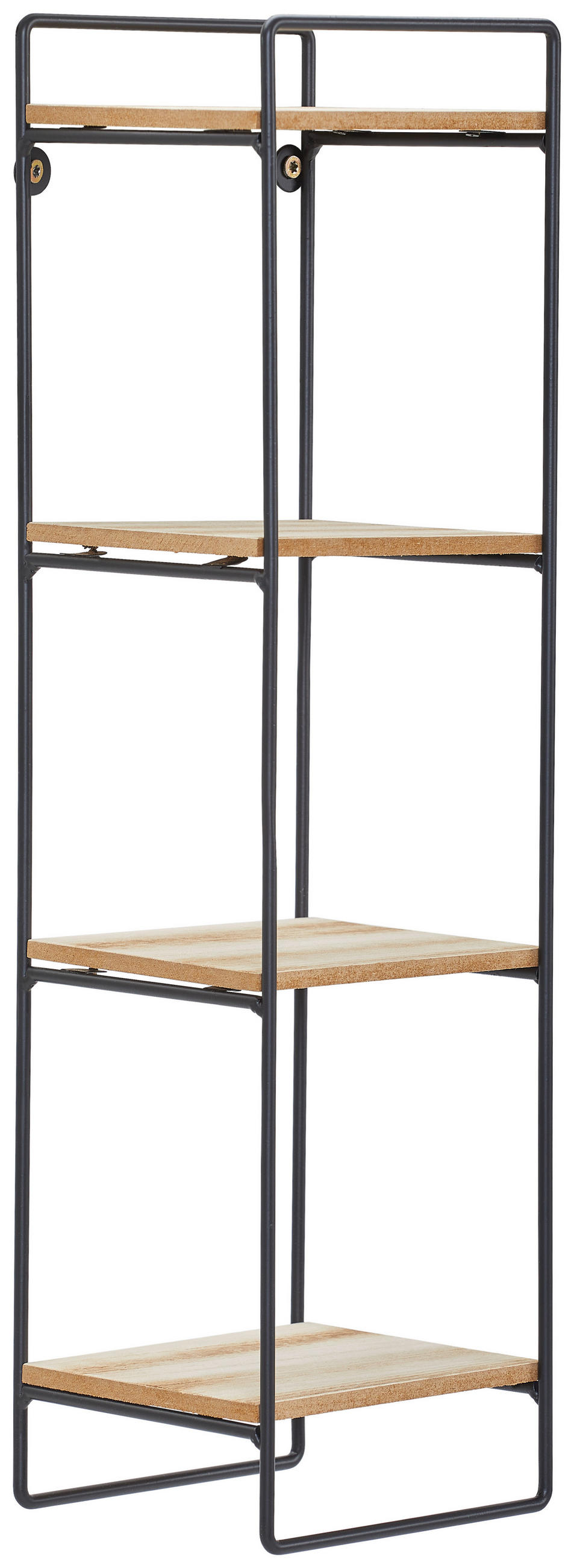 STENSKI REGAL naravne barve, črna  - črna/naravne barve, Trend, kovina/leseni material (14/49cm) - Carryhome