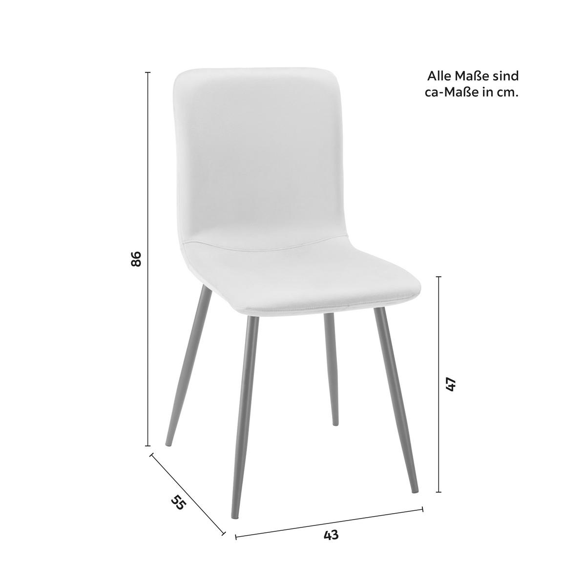 STUHL - Dunkelgrau/Rosa, MODERN, Textil/Metall (43/86/55cm) - Bessagi Home