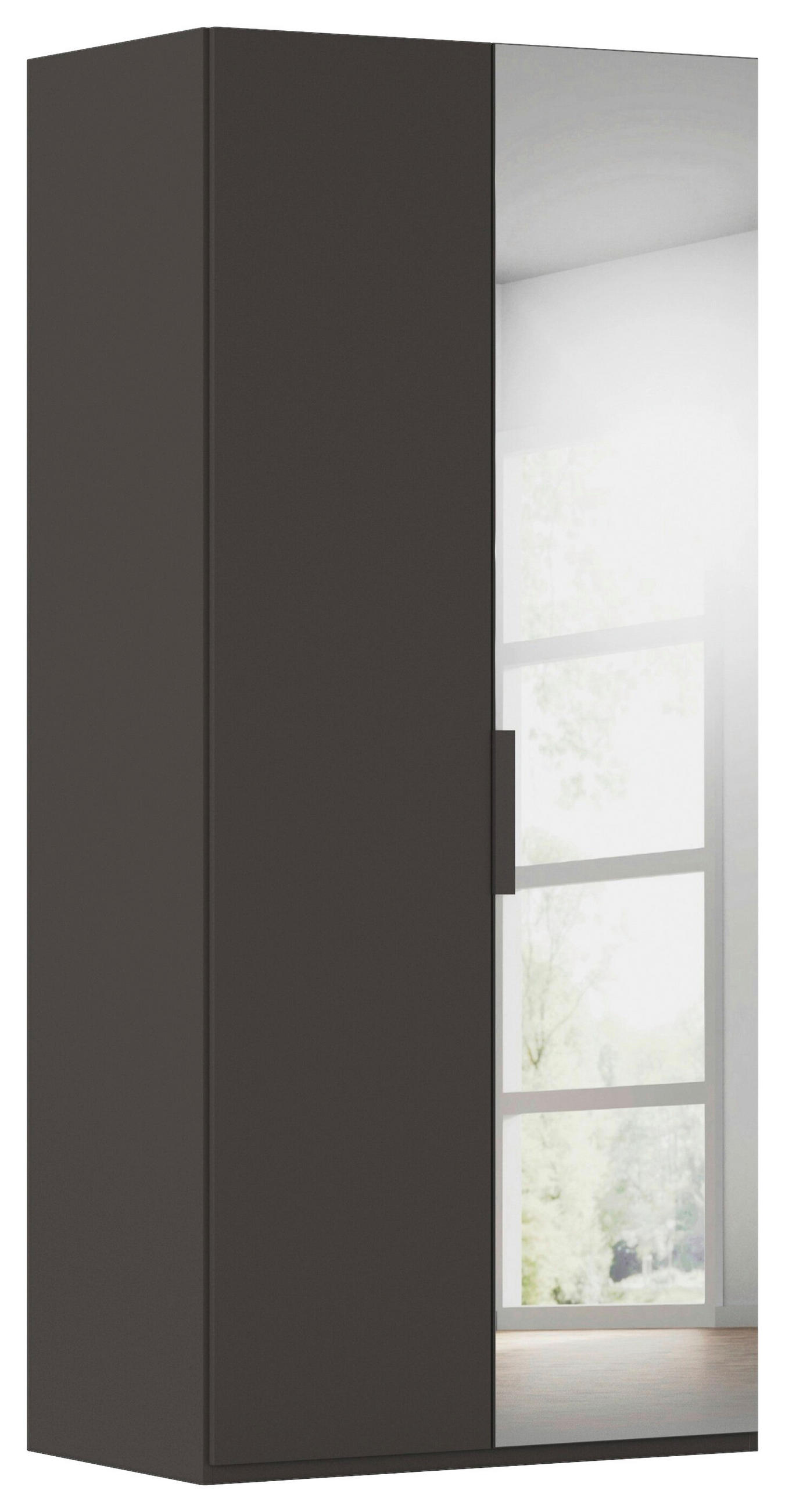 DREHTÜRENSCHRANK 101/223/61 cm,  in Graphitfarben, 2-türig  - Graphitfarben, Basics, Glas/Holzwerkstoff (101/223/61cm) - Novel
