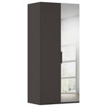 DREHTÜRENSCHRANK 101/223/61 cm,  in Graphitfarben, 2-türig  - Graphitfarben, Basics, Glas/Holzwerkstoff (101/223/61cm) - Novel