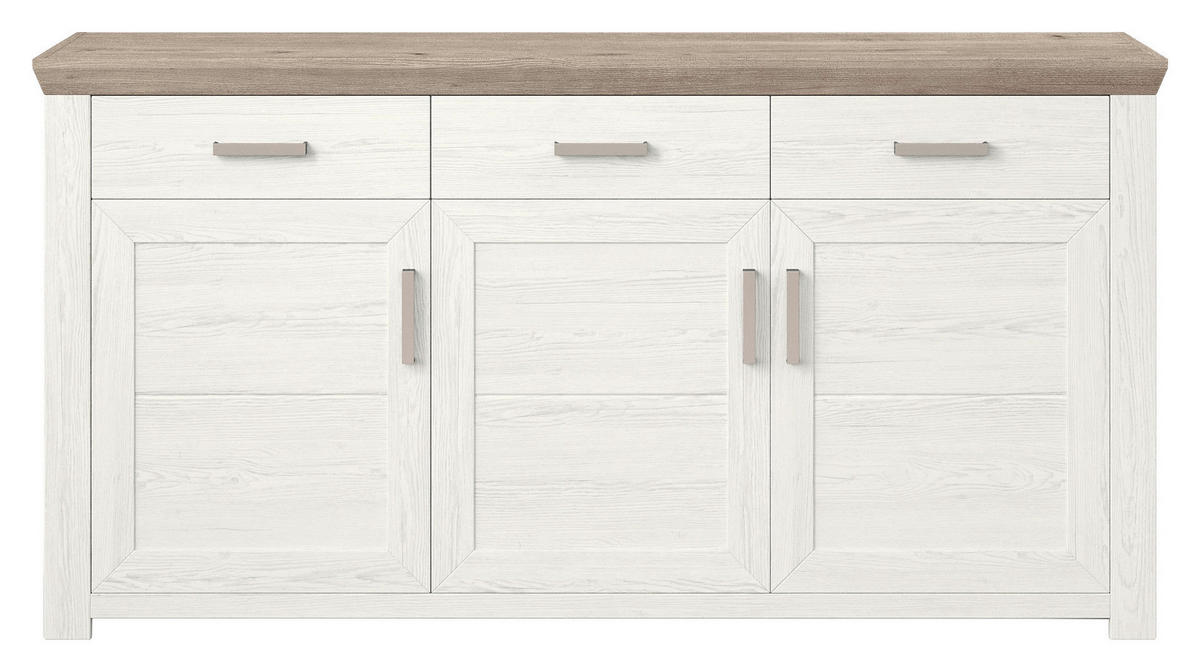 SIDEBOARD  in 184,1/94,6/51,2 cm  - Eichefarben/Weiß, Design, Holzwerkstoff/Metall (184,1/94,6/51,2cm) - SetOne by Musterring