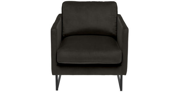 SESSEL in Samt Anthrazit - Anthrazit/Schwarz, Design, Textil/Metall (72/78/84cm) - Carryhome