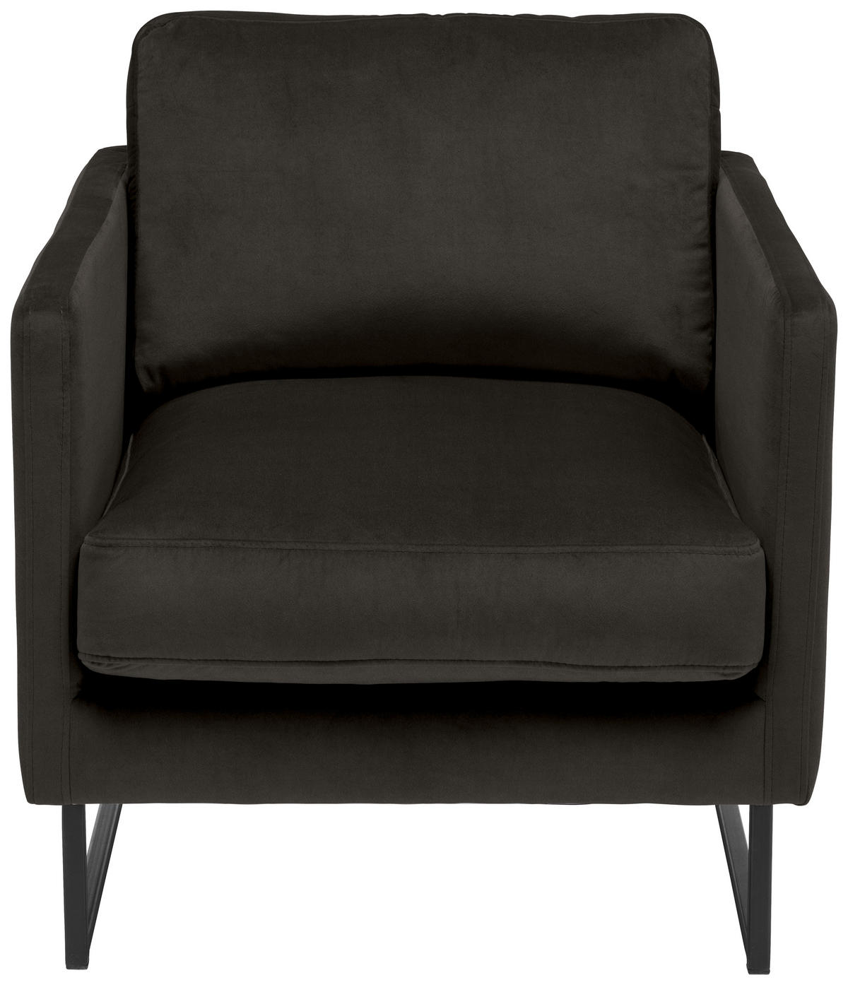SESSEL in Samt Anthrazit  - Anthrazit/Schwarz, Design, Textil/Metall (72/78/84cm) - Carryhome