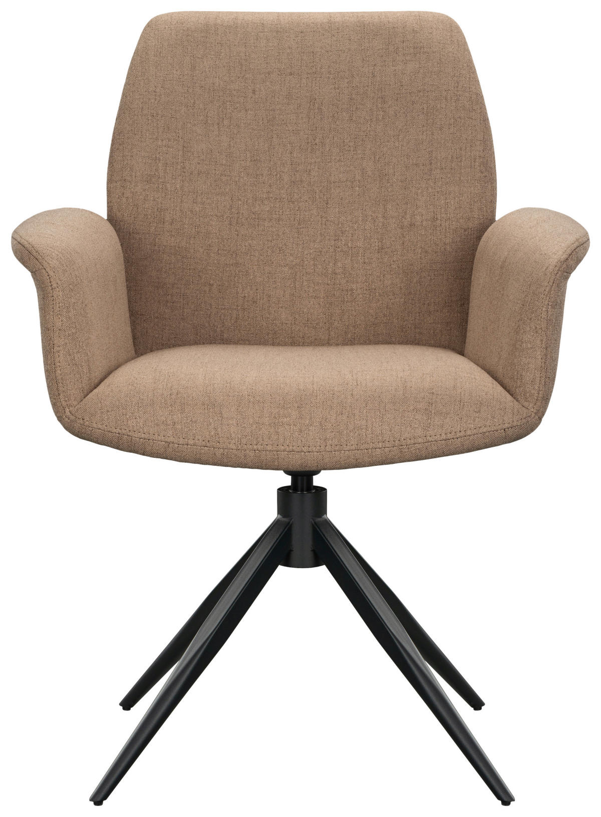 ARMLEHNSTUHL  Sitzfläche 360° drehbar, automatische Rückholfunktion Mikrofaser  Schwarz, Taupe  - Taupe/Schwarz, Design, Textil/Metall (66/89/64,5cm) - Novel