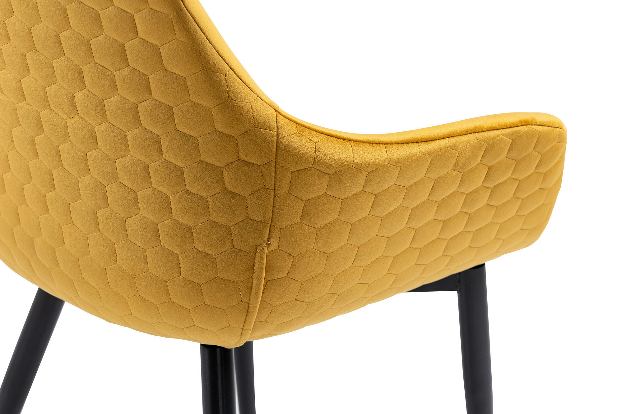 ARMLEHNSTUHL  in Samt  - Senfgelb/Schwarz, MODERN, Textil/Metall (63/81,5/61cm) - Livetastic