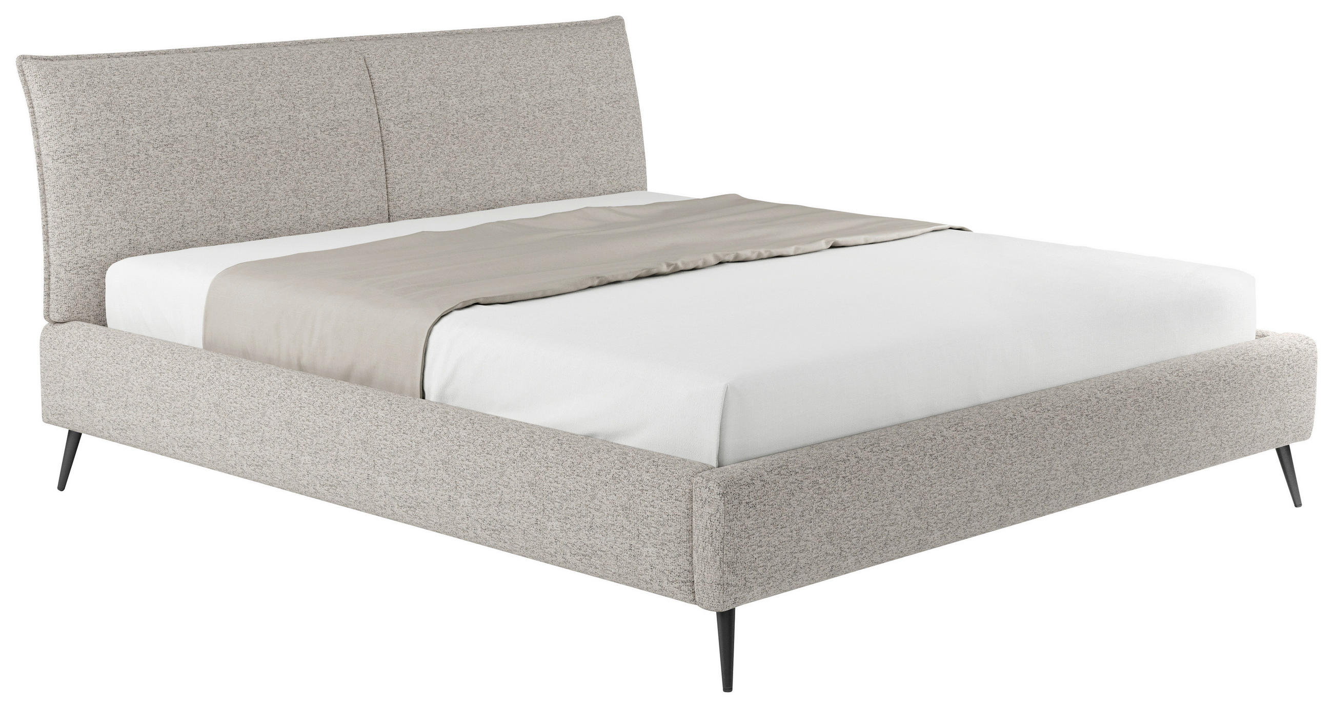 POLSTERBETT gepolstertes Kopfteil, Bettkasten, Lattenroste 180/200 cm  in Schwarz, Taupe  - Taupe/Schwarz, Design, Holz/Textil (180/200cm) - Esposa