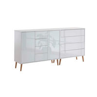 SIDEBOARD Mailand Set 14 + HF  in 184,5/86/33 cm  - Weiß Hochglanz/Weiß, MODERN, Holzwerkstoff (184,5/86/33cm) - MID.YOU