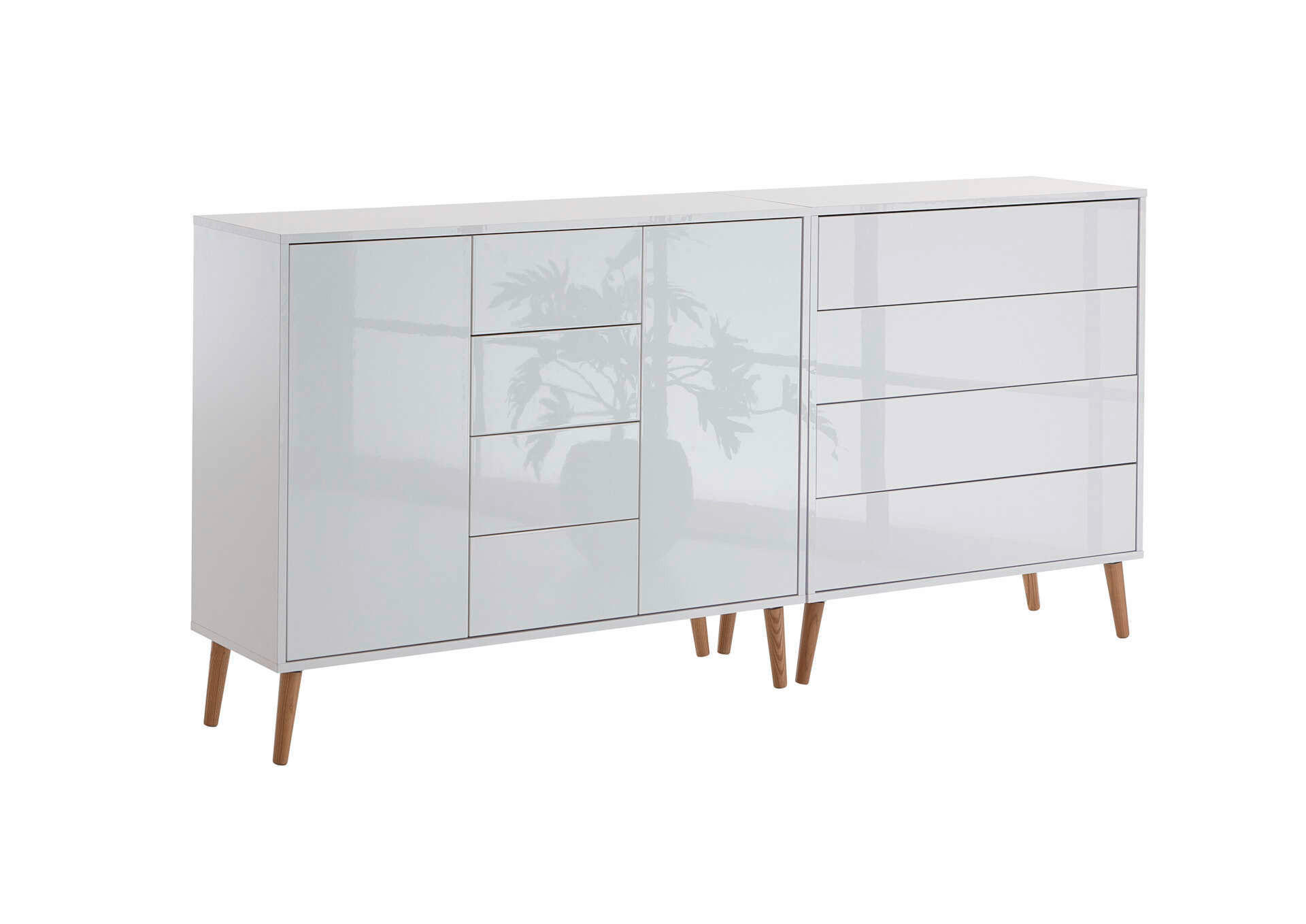 Sideboard Mailand Weiß Hochglanz B: 184,5 Cm