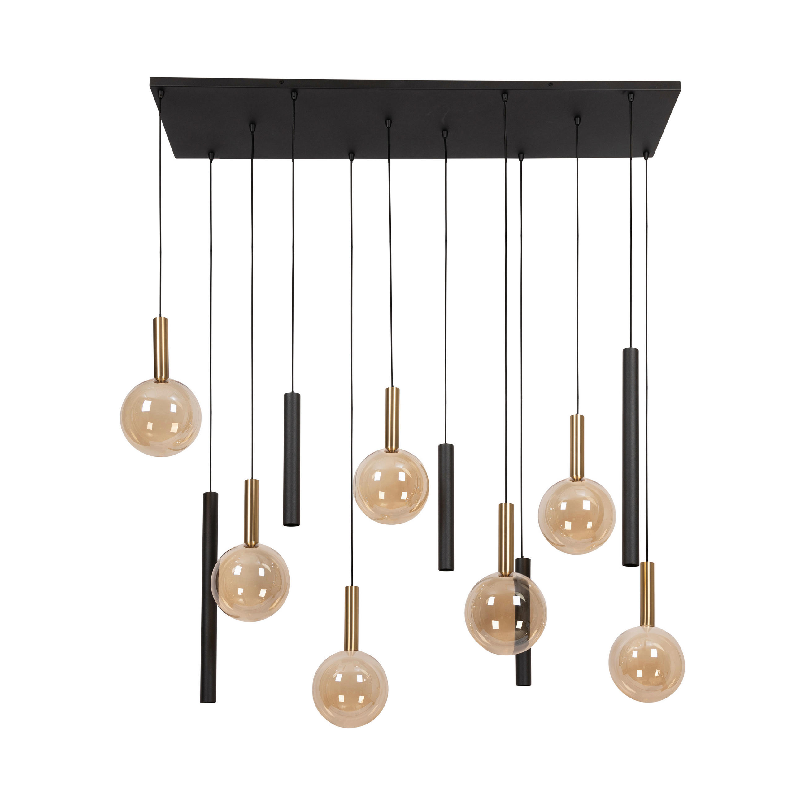 PENDELLEUCHTE JOSIANE 3.5/143/200 cm   - Schwarz/Orange, Trend, Metall (3.5/143/200cm) - Lucide